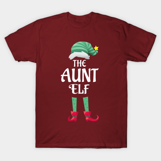 The Aunt Elf Christmas Matching Pajama PJ Family Party Gift T-Shirt by BooTeeQue